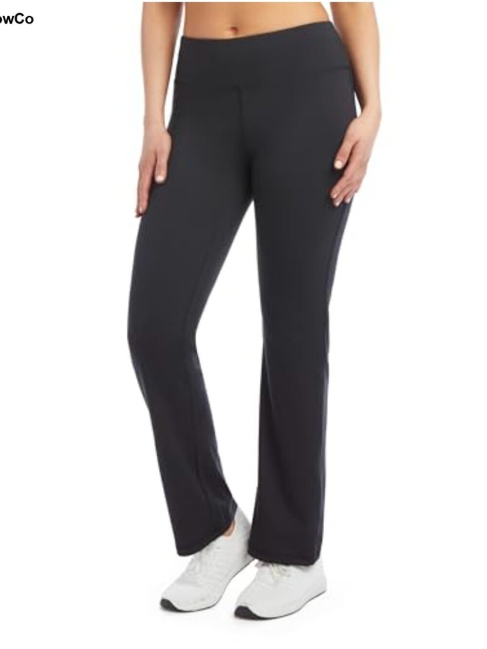 Wide Waistband Yoga Pants Slim Flare Leg Moisture Wicking Pull On
